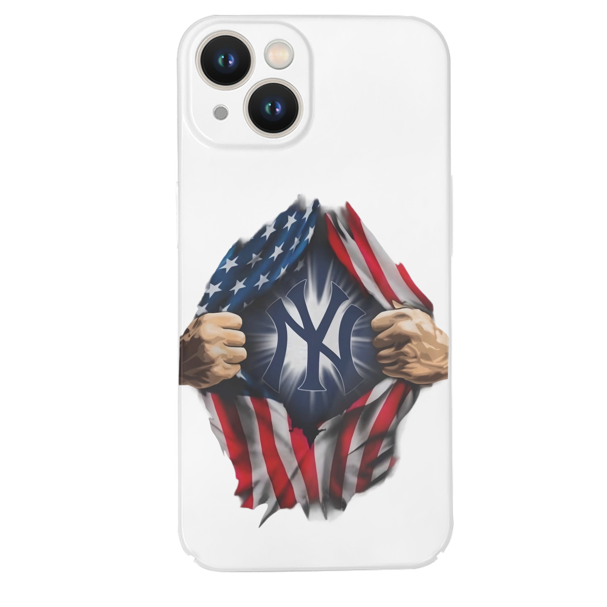 New York Yankees US Flag Yankees Inside Me IPhone 14 Series Full-Cover Hard Case – Shockproof With Raised Camera Protection – Precise Cutouts, Wireless Charging Compatible – Durable, Anti-Yellowing, Easy To Clean